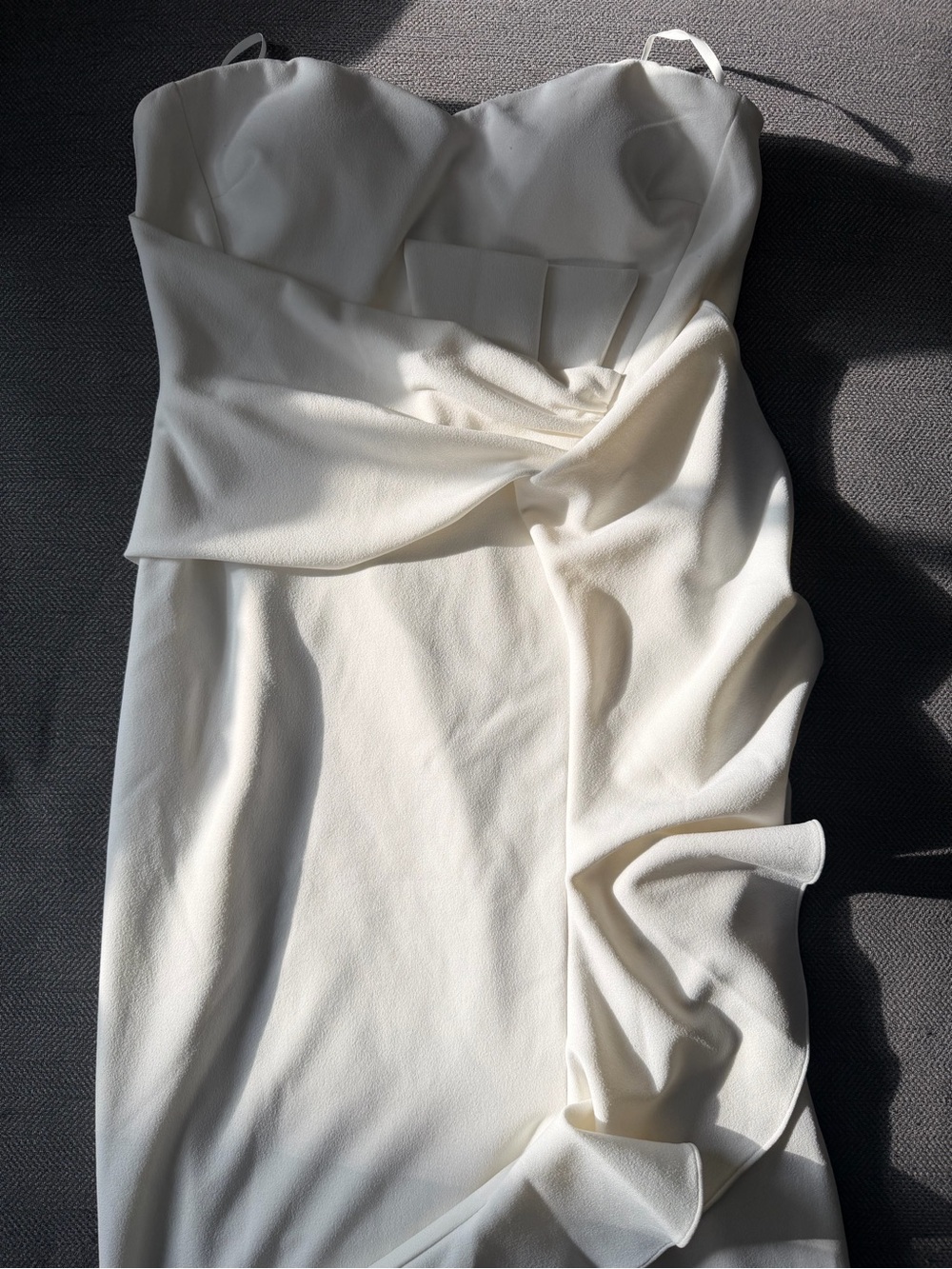 Ina Ivory Strapless Ruffled Sheath Dress - Picture 2 of 6